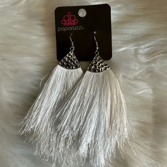 paparazzi Jewelry - 🧡10/$10 Paparazzi Silver Statement Earrings with Dramatic Tassels